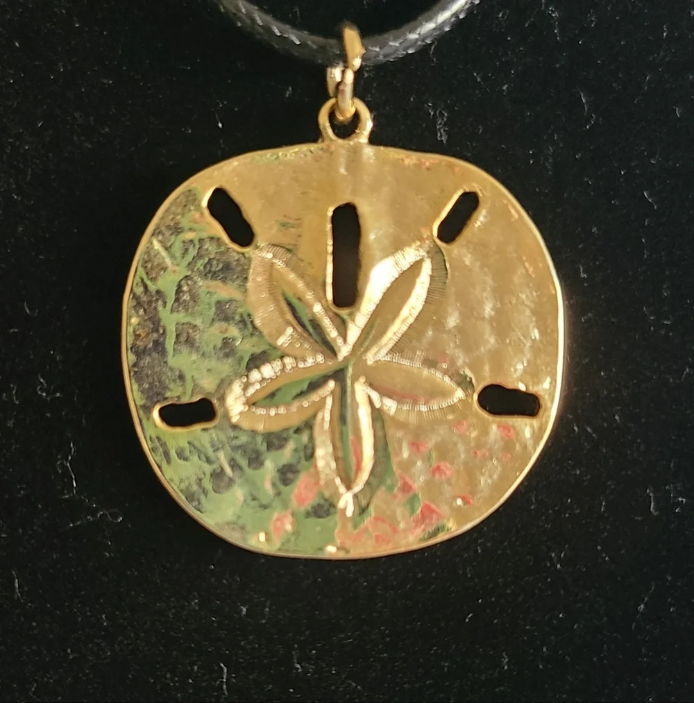 Goldtone Sand Dollar Pendant Necklace